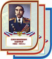 Стенд-портрет для школы с символикой БУДЕННЫЙ, 0,3*0,4м