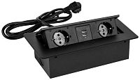 Сетевой разветвитель Premier PX/BL-HOR-2R-2USB-BLK