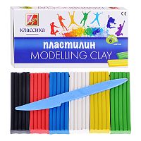 Пластилин 6цв. "Классика" 120г. стек.