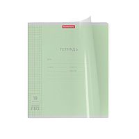 Тетрадь 18л. клетка, Классика CoverPrо зеленая с пластиковой обложкой
