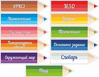 Комплект табличек-указателей для школы КАРАНДАШИ. ПРЕДМЕТЫ