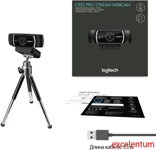 Камера Web Logitech Pro Stream C922 фото 2 Камера Web Logitech Pro Stream C922 фото 2