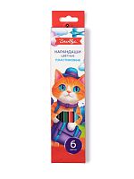 Карандаши цветные пластик., 6 цв., европодвес