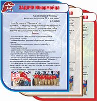 Стенд для школы ЗАДАЧИ ЮНАРМЕЙЦА, 0,75*1м
