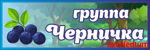 Табличка для детского сада ГРУППА ЧЕРНИЧКА, 0,3*0,1м