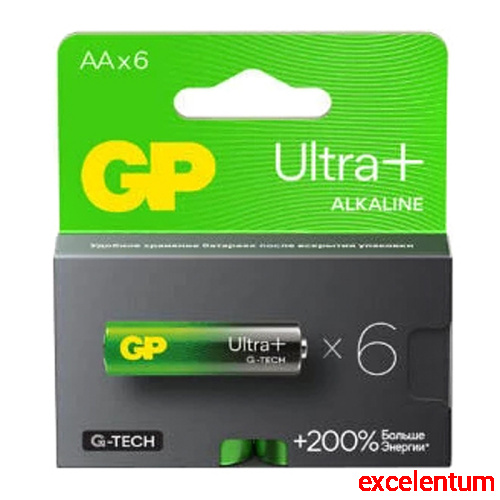 Батарейки алкалиновые GP Ultra Plus GP15AUPA21-2CRB6 G-TECH LR6 BL6 Батарейки алкалиновые GP Ultra Plus GP15AUPA21-2CRB6 G-TECH LR6 BL6