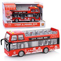 Автобус "Маршрутный" 1:16 (свет, звук)  в коробке