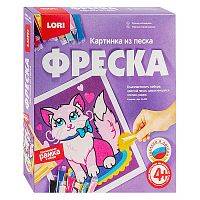 Фреска. Картина из песка "Кошечка"