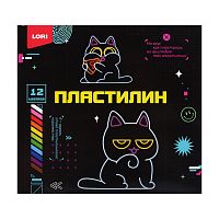 Пластилин 12 цв. 15 гр. "Киберкотики" пенал