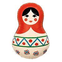 Шар (31''/79 см) Фигура, Матрешка Русский узор, 1 шт. в уп.