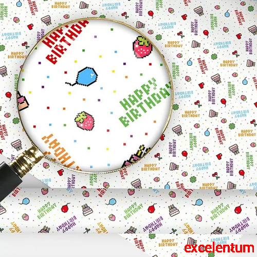 Упаковочная бумага "Паттерн Happy Birthday" Упаковочная бумага "Паттерн Happy Birthday"