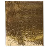 Тетрадь 96л. клетка "Metallic" А5 на скобе тиснение Croco Золото