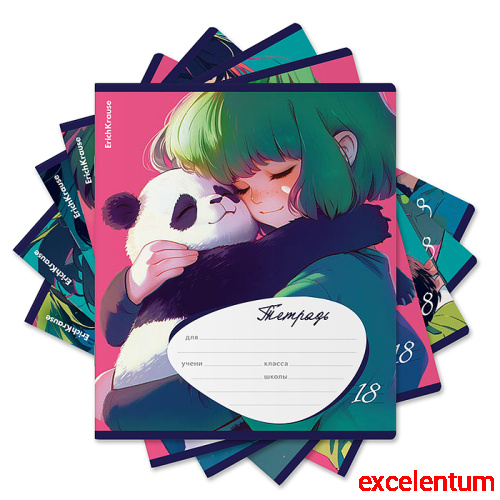 Тетрадь 18л. линейка "Panda Hugs" Тетрадь 18л. линейка "Panda Hugs"