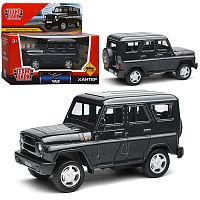 Машина металл UAZ Хантер 10,5 см. (темно-серый) инерция, в коробке