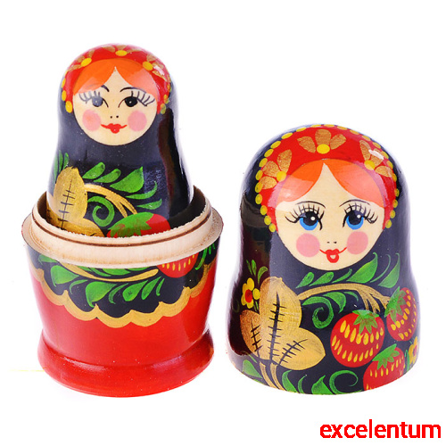 Матрешка 5 в 1 "Хохлома" малая