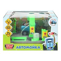 Автомойка с водой 21 см, свет-звук, кор. Синий трактор