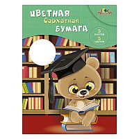 Бумага цветная бархат. А4 5л. 5цв. папка "Любознательный малыш"