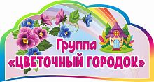 Табличка для детского сада ГРУППА ЦВЕТОЧНЫЙ ГОРОДОК, 0,32*0,17м