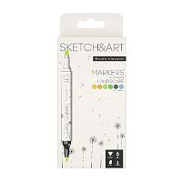 Набор двусторонних скетч-маркеров "Sketch&Art. Лесной пейзаж", 6 цв.