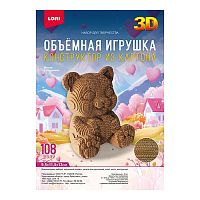 Конструктор из картона. Объёмная игрушка "Мишка с сердечком"