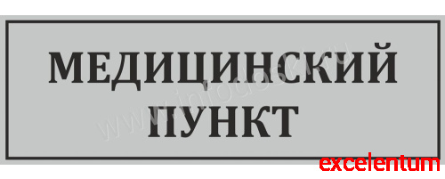 Табличка для школы в серебряном цвете МЕДИЦИНСКИЙ ПУНКТ, 0,3*0,1м Табличка для школы в серебряном цвете МЕДИЦИНСКИЙ ПУНКТ, 0,3*0,1м