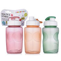 Бутылка для воды и других напитков 350 мл. "HEALTH and FITNESS" anatomic, ассорти, с ситом