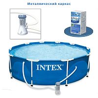 Бассейн каркасный Metal Frame Set, круглый, 305 х 76 см, фильтр-насос, 28202NP INTEX