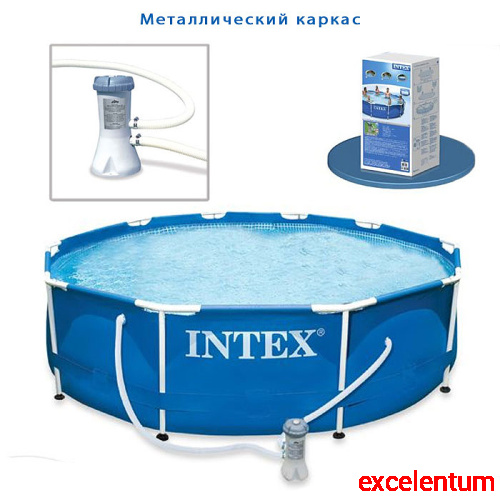 Бассейн каркасный Metal Frame Set, круглый, 305 х 76 см, фильтр-насос, 28202NP INTEX