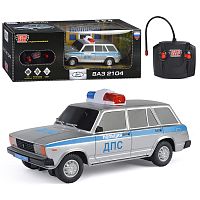 Машина р/у Lada ВАЗ-2104 ДПС 18 см. (свет, серебряный) в коробке