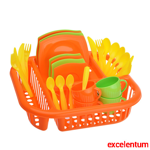 Набор детской посуды "Алиса" с сушилкой на 4 персоны Набор детской посуды "Алиса" с сушилкой на 4 персоны