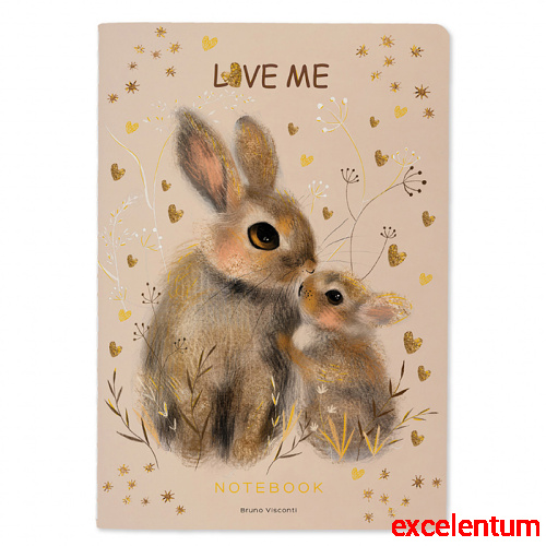 Тетрадь 40л. клетка "Love me. Зайки" А5 Тетрадь 40л. клетка "Love me. Зайки" А5