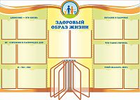 Стенд для школы ЗДОРОВЫЙ ОБРАЗ ЖИЗНИ, 1,5*1м