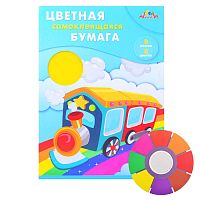 Бумага цветная самоклеящаяся А4 8л. 8цв. "Радуга"