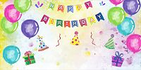 Баннер HAPPY BIRTHDAY (Акварель), 3*1,5м