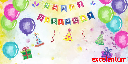 Баннер HAPPY BIRTHDAY (Акварель), 3*1,5м Баннер HAPPY BIRTHDAY (Акварель), 3*1,5м