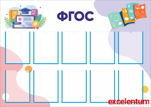 Стенд для школы ФГОС (Белый фон), 1,4*1м