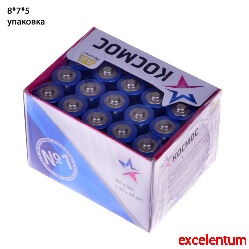 Батарейки алкалиновые Космос LR6 (20шт.) Батарейки алкалиновые Космос LR6 (20шт.)