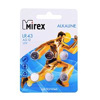 Батарея щелочная Mirex AG12 / LR43  1,5V, 6 шт. блистер