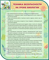 Стенд для школы ТЕХНИКА БЕЗОПАСНОСТИ НА УРОКЕ БИОЛОГИИ, 0,9*1,1м