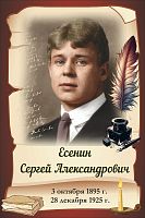 Стенд-портрет для школы коричневый ЕСЕНИН, 0,3*0,45м