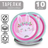 Набор посуды одноразовой "Зайка" тарелки (10 шт.)