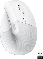 Мышь Logitech Lift белый оптическая 4000dpi silent беспров. BT/Radio USB для ноутбука 5but (910-006480)