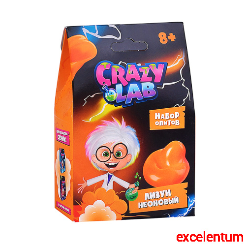 Игрушка для детей: Научно-познавательный набор Неоновый лизун, модели Crazy Lab Игрушка для детей: Научно-познавательный набор Неоновый лизун, модели Crazy Lab