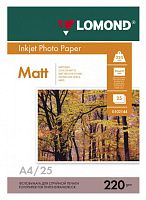 Фотобумага Lomond 0102148 A4/220г/м2/25л./белый матовое/матовое для струйной печати