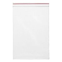 Пакет упаковочный с замком Zip Lock 180x250 мм, ПНД, 35 мкм, прозрачный, 50 шт в упаковке, с красной полосой на zip-застежке