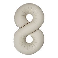 Шар (40''/102 см) Цифра, 8 Slim, Кремовый Латте, Матовый, 1 шт. в уп.