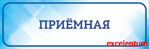 Табличка на дверь голубая ПРИЕМНАЯ, 0,3*0,1м Табличка на дверь голубая ПРИЕМНАЯ, 0,3*0,1м