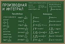 Стенд для школы зеленый ПРОИЗВОДНАЯ И ИНТЕГРАЛ, 1*0,675м