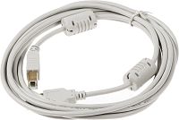 Кабель USB A(m) USB B(m) 3м феррит.кольца серый