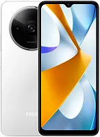 Смартфон Xiaomi Poco C61 128Gb 4Gb белый моноблок 3G 4G 2Sim 6.71" 720x1650 Android 14 Go 8Mpix 802.11 a/b/g/n/ac GPS GSM900/1800 GSM1900 FM A-GPS microSD max1024Gb